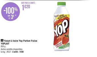 Géant Casino Yoplait yaourt à boire yop parfum fraise offre