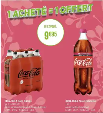 Géant Casino Coca cola coca cola sans sucres, coca cola zéro framboise offre