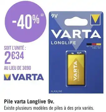 Varta pile longlive 9v.