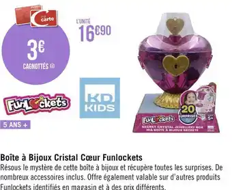 Boîte à bijoux cristal cœur funlockets