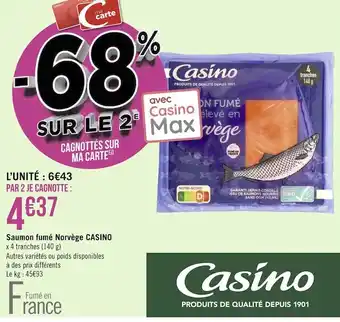 Géant Casino Casino saumon fumé norvège offre
