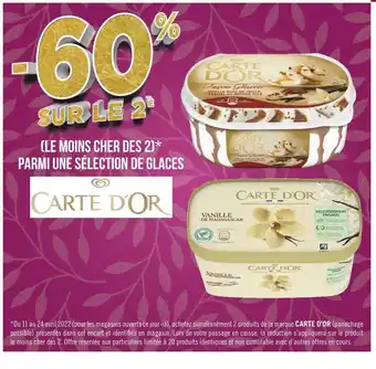 Géant Casino Carte d'or bon plan parmi une sélection de glaces offre