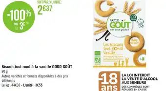 Good goût biscuit tout rond à la vanille