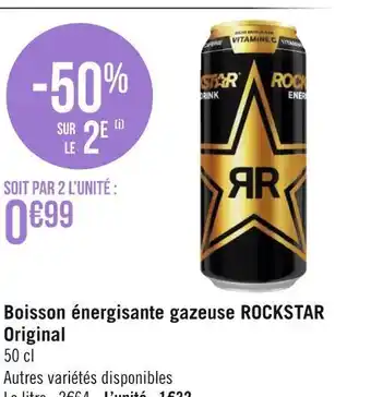 Géant Casino Rockstar boisson énergisante gazeuse original offre