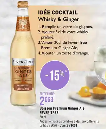 Géant Casino Fever tree boisson premium ginger ale offre