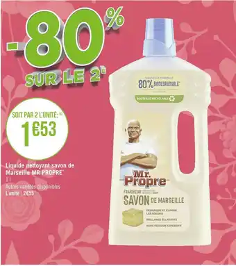 Géant Casino Mr propre liquide nettoyant savon de marseille* offre