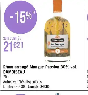 Géant Casino Damoiseau rhum arrangé mangue passion 30% vol. offre