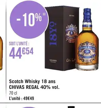 Géant Casino Chivas regal scotch whisky 18 ans 40% vol. offre