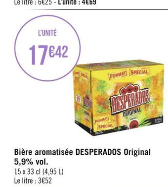 Géant Casino Desperados bière aromatisée original 5,9% vol. offre