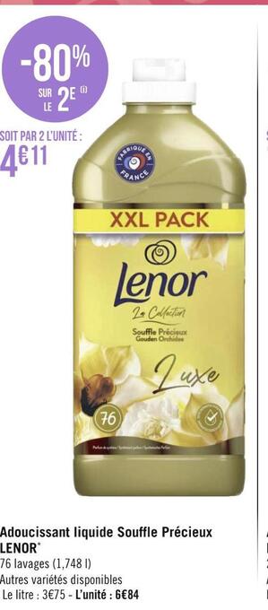 Géant Casino Lenor adoucissant liquide souffle précieux * offre