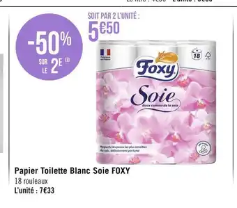 Géant Casino Foxy papier toilette blanc soie offre