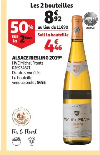 Auchan Alsace Riesling 2019 offre