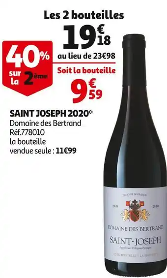 Auchan Domaine des bertrand saint joseph 2020 offre