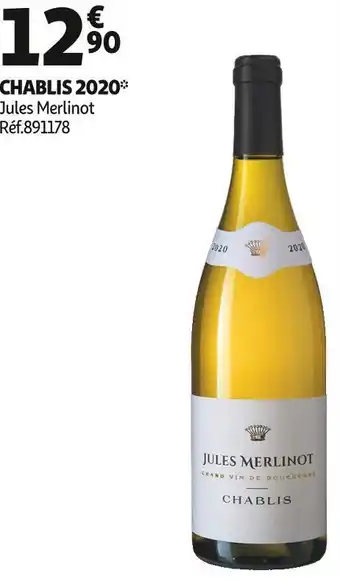 Auchan Jules merlinot chablis 2020 offre