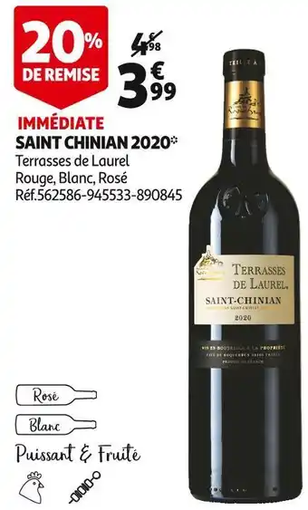 Auchan Terrasses de laurel saint chinian 2020 offre