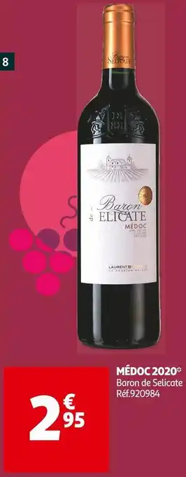Auchan Baron de selicate médoc 2020 offre
