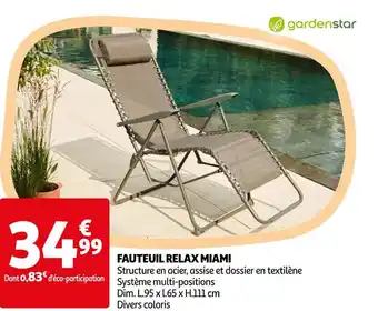 Auchan Gardenstar fauteuil relax miami offre