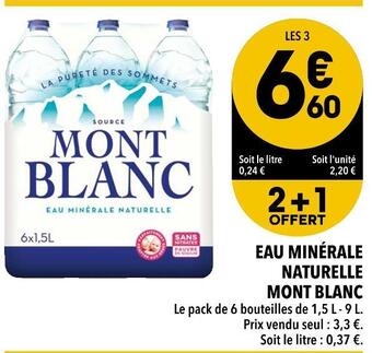 Supeco Mont blanc eau minérale naturelle offre