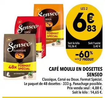 Supeco Senseo café moulu en dosettes offre