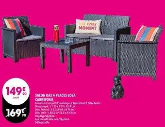 Supeco Carrefour salon bas 4 places lola offre
