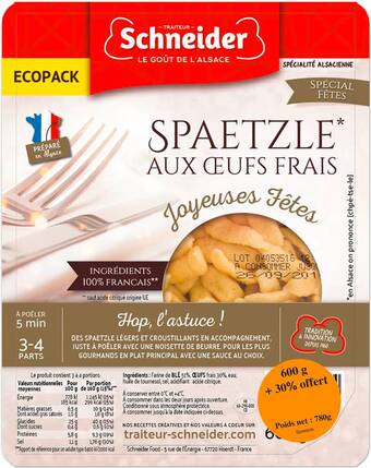 Match Schneider spaetzle aux oeufs frais offre