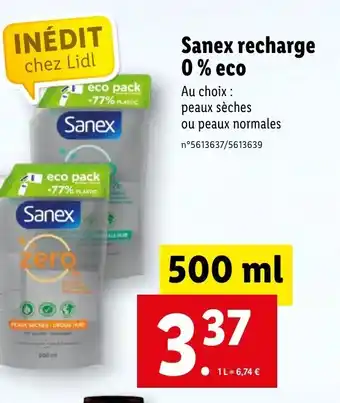Lidl Sanex Recharge 0% Eco offre