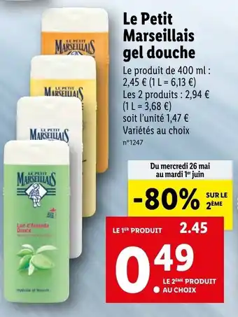 Lidl Le Petit Marseillais Gel Douche offre