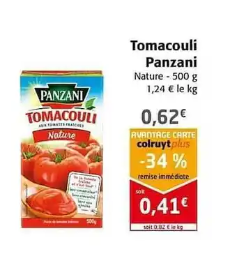 Colruyt Tomacouli Panzani offre