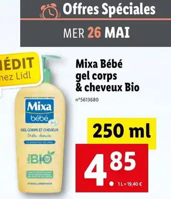 Lidl Mixa Bébé Gel Corps offre