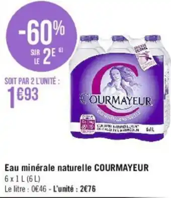 Casino Supermarchés Eau minérale naturelle COURMAYEUR offre