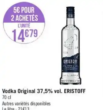 Casino Supermarchés Vodka original offre