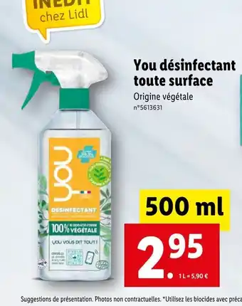 Lidl You Désinfectant Toute Surface offre