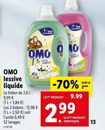 Lidl Omo Lessive Liquide offre