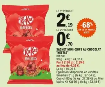 E.Leclerc Sachet mini-œufs au chocolat nesté offre