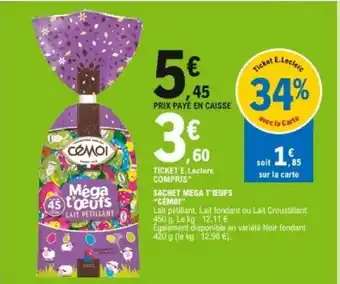 E.Leclerc Sachet mega t'œufs Cemoi offre