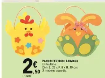 E.Leclerc Panier feutrine animaux offre