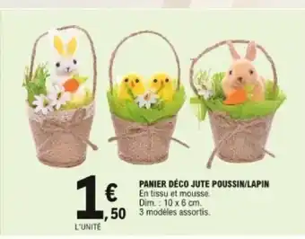 E.Leclerc Panier déco jute poussin/Lapin offre