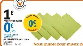 50 Serviettes anis 38 Cm