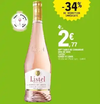 E.Leclerc IGP Sable de camargue gris de gris Listel Cuvée St Louis offre