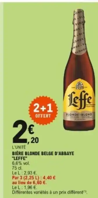 E.Leclerc Bière blonde belge d'abbaye Leffe offre