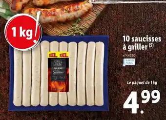Lidl 10 Saucisses à Griller offre