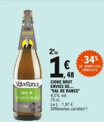 E.Leclerc Cidre brut envies de Val de rance offre