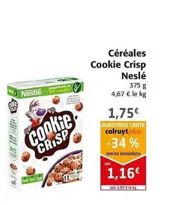 Colruyt Céréales Cookie Crisp Nestlé offre