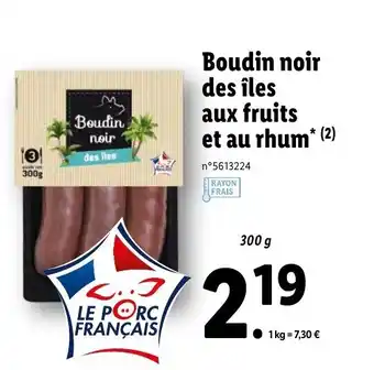 Lidl Boudin Noir Des îles offre