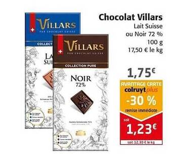 Colruyt Chocolat Villars offre