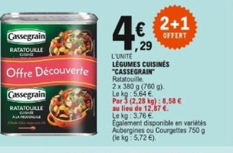 E.Leclerc Légumes cuisinés Cassegrain offre
