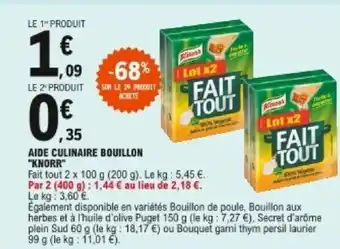 E.Leclerc Aide culinaire bouillon Knorr offre
