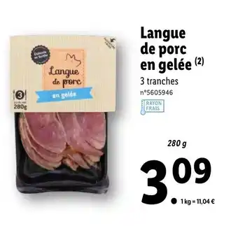 Lidl Langue De Porc offre