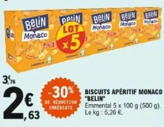 E.Leclerc Biscuits apéritif monaco Belin offre