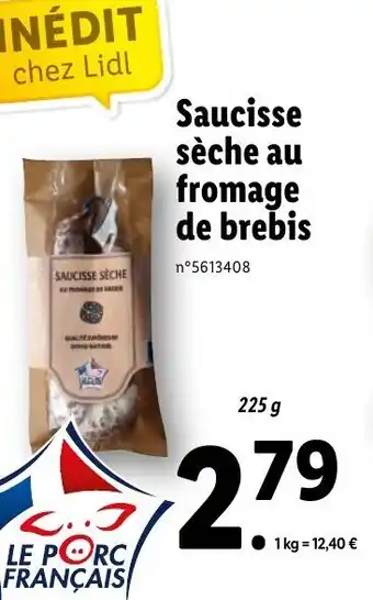 Lidl Saucisse Séche Au Fromage offre